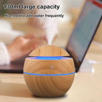 Mini Air Humidifier Ultrasonic USB Aroma Diffuser Wood Grain LED Night Light Electric Essential Oil Diffuser Aromatherapy Home M